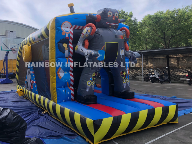 Rainbow Inflatable Robots Bouncer