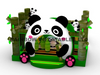 Commercial Panda Theme Inflatable Bounce House with Bamboo Pillars and Arch