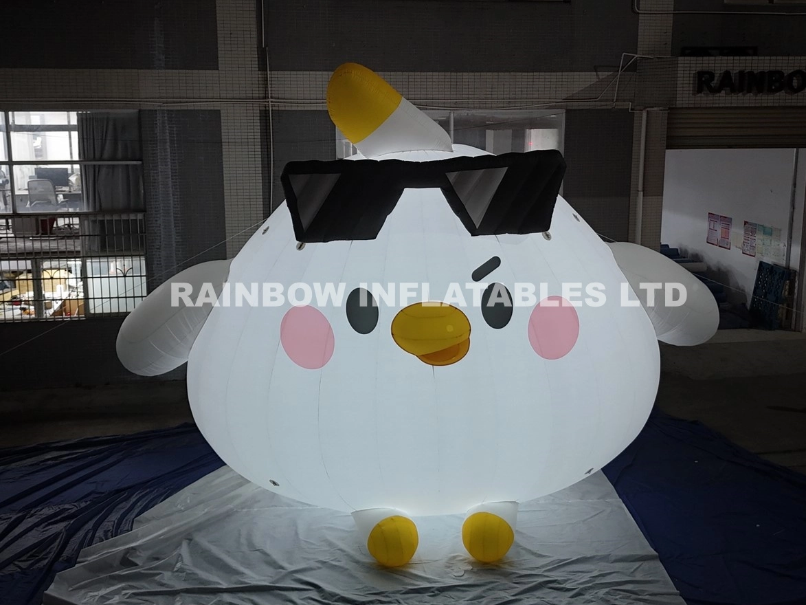 Commercial Grade Angry Bird Theme Inflatable Combo with LED Lighting Custom Obstacle Course for Event Rental