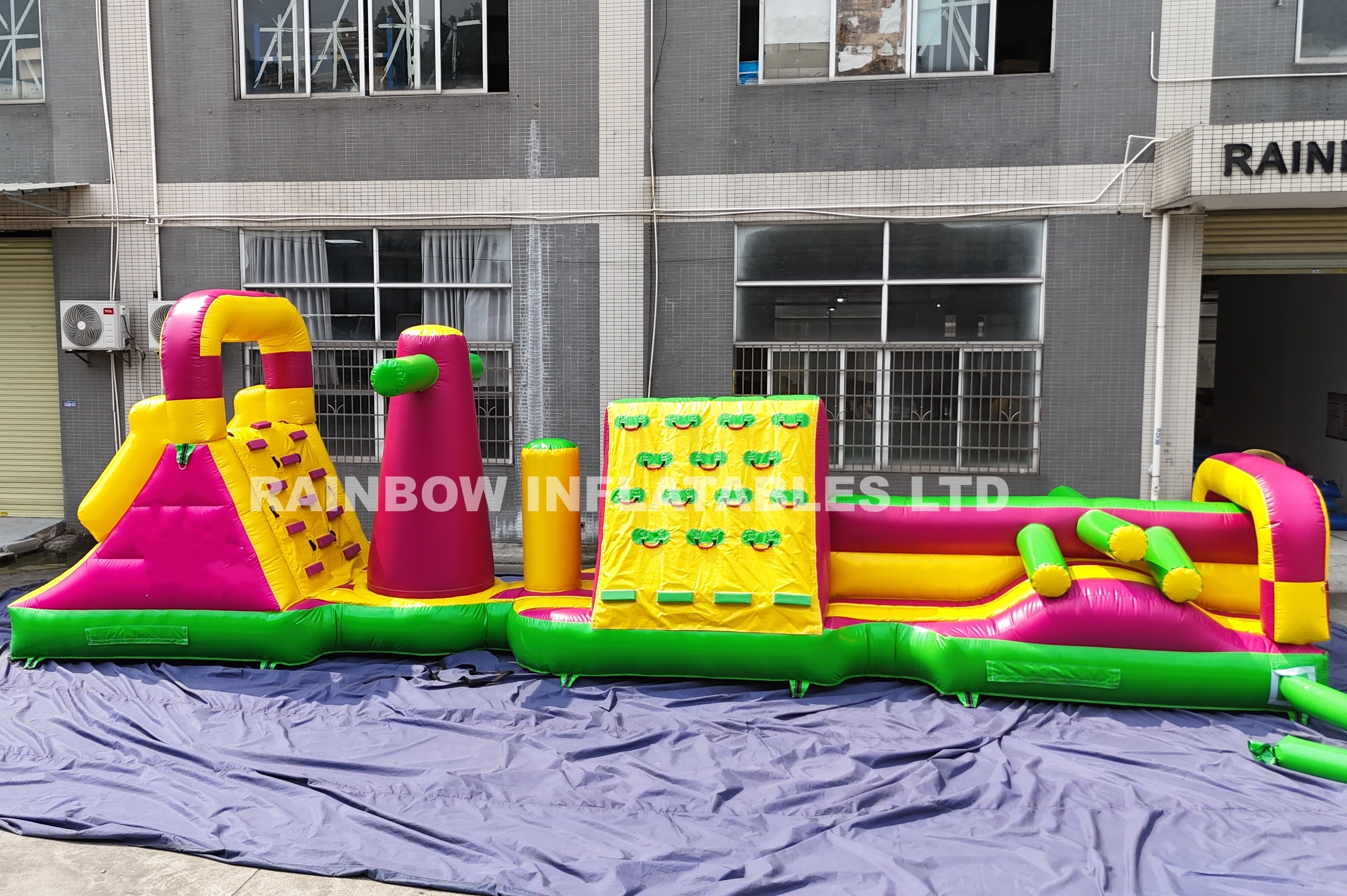 Inflatable Water Obstacle Course with Slide