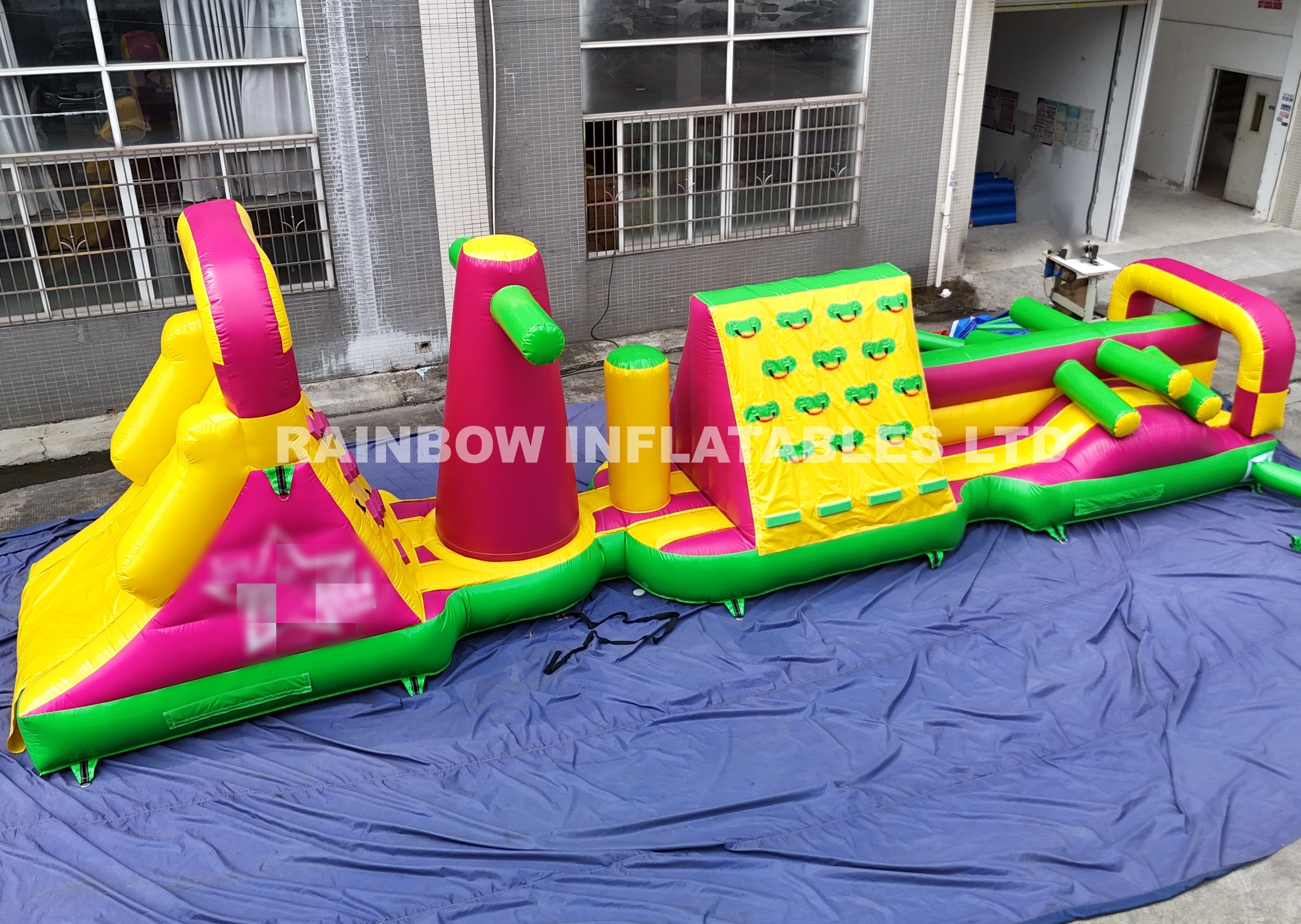 Inflatable Water Obstacle Course with Slide