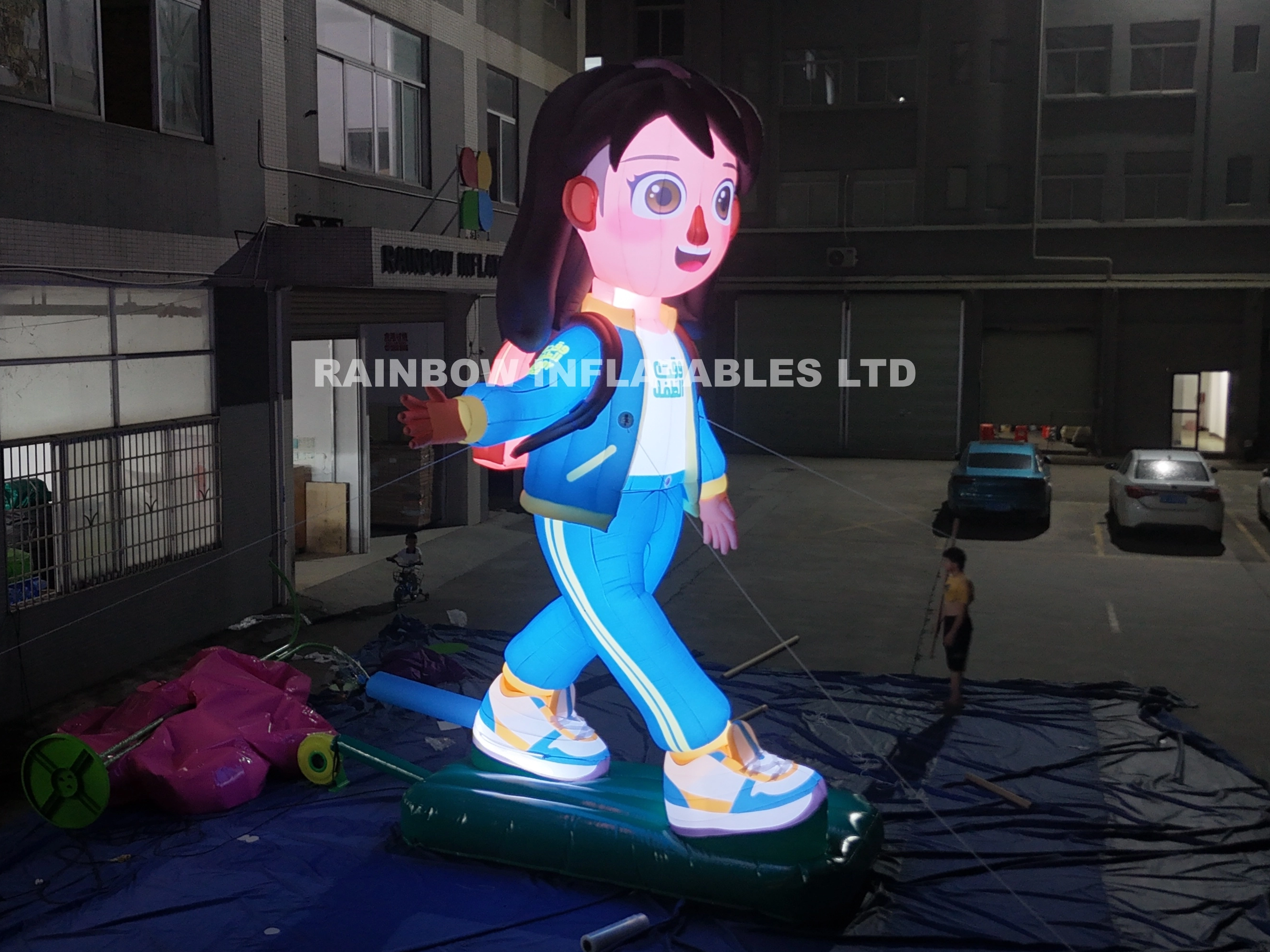 Custom light-up inflatable cartoon boy decoration