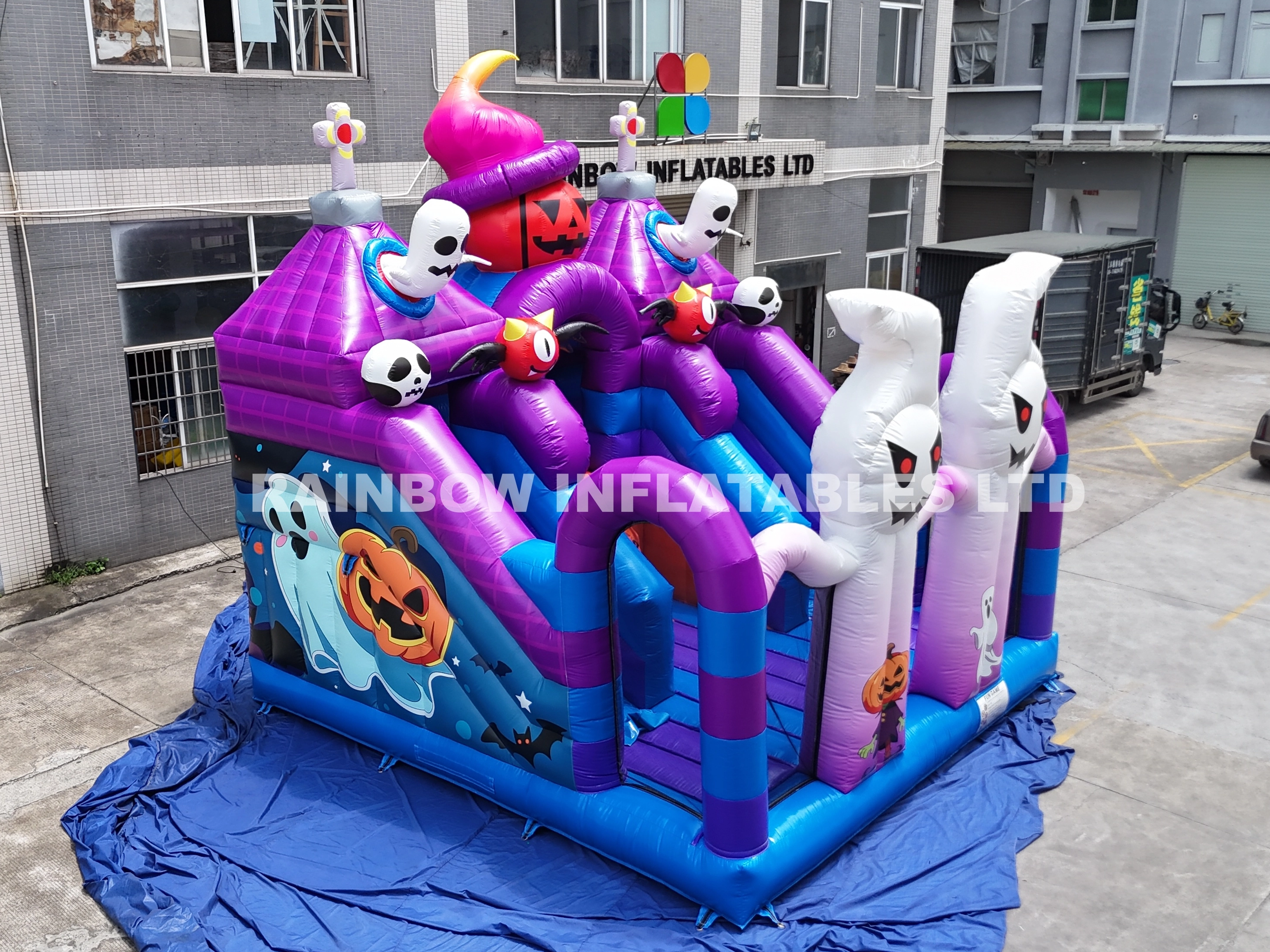Inflatable Halloween Witch Combo Inflatable Haunted House Bouncy Castle