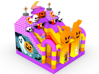 Inflatable Halloween Witch Combo Yard Decoration Inflatable Haunted House Bouncy Castle