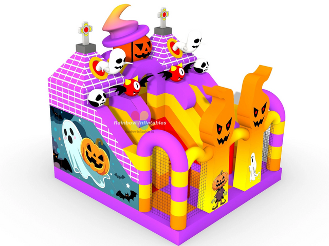 Inflatable Halloween Witch Combo Yard Decoration Inflatable Haunted House Bouncy Castle
