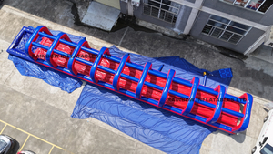 Long inflatable water slide