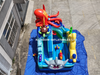 Exciting Ocean Wave Inflatable Bouncy Castle and Slide