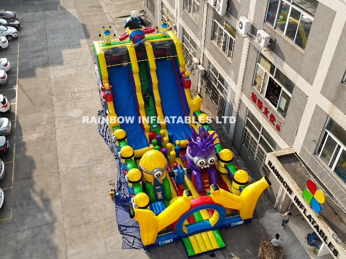 Exciting Minion-Themed Inflatable Slide with Dual Racing Lanes