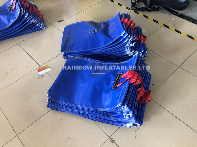 Heavy Duty Inflatable Bounce House Sandbags with D-Ring & Red Handles 