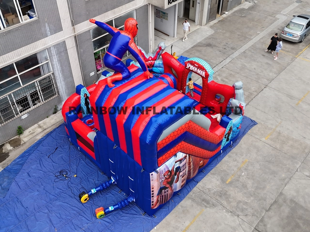 Giant Inflatable Spider-Man Bounce House with Slide and Obstacle Course