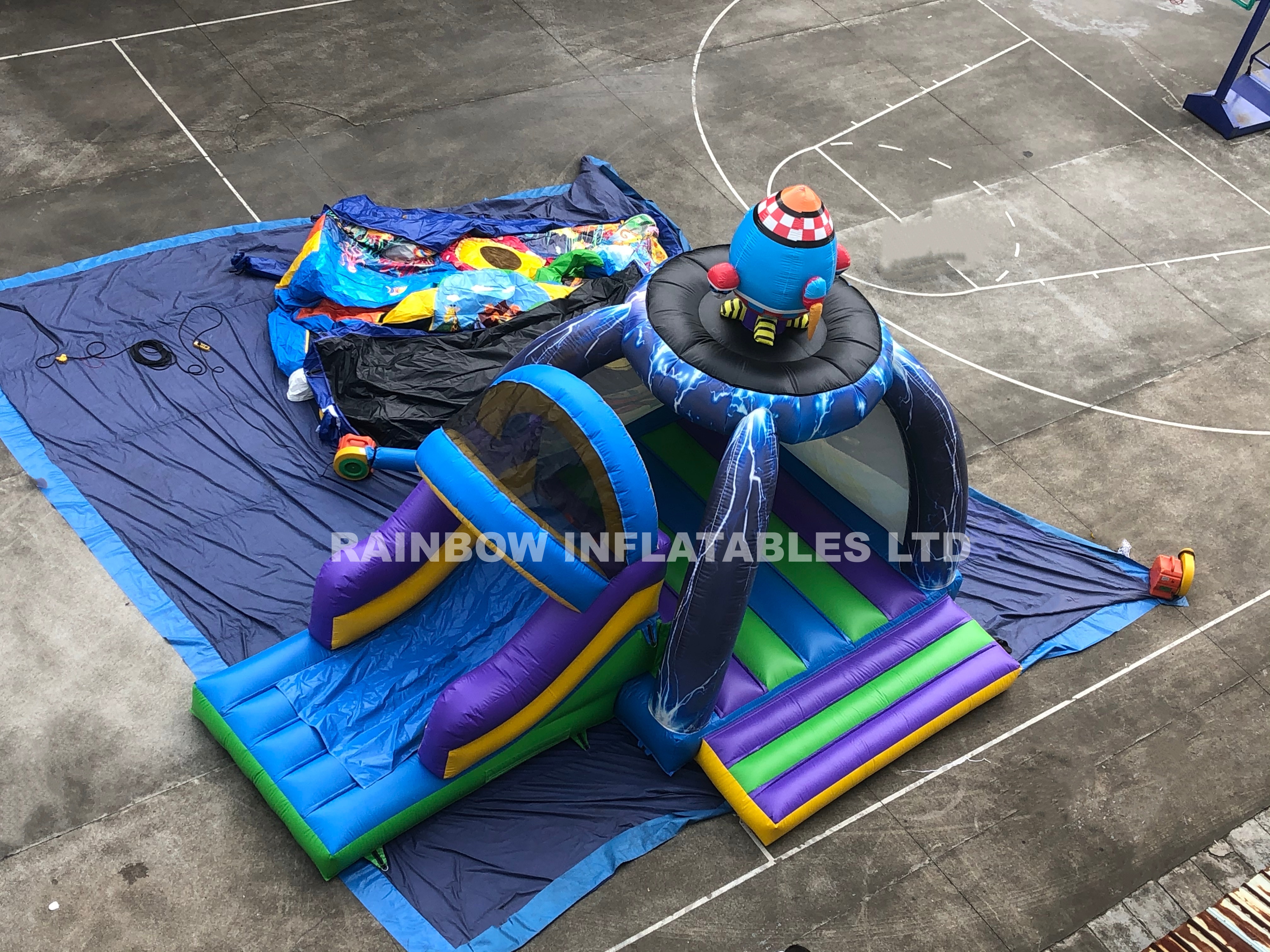Inflatable Rocket Bouncer with Slide