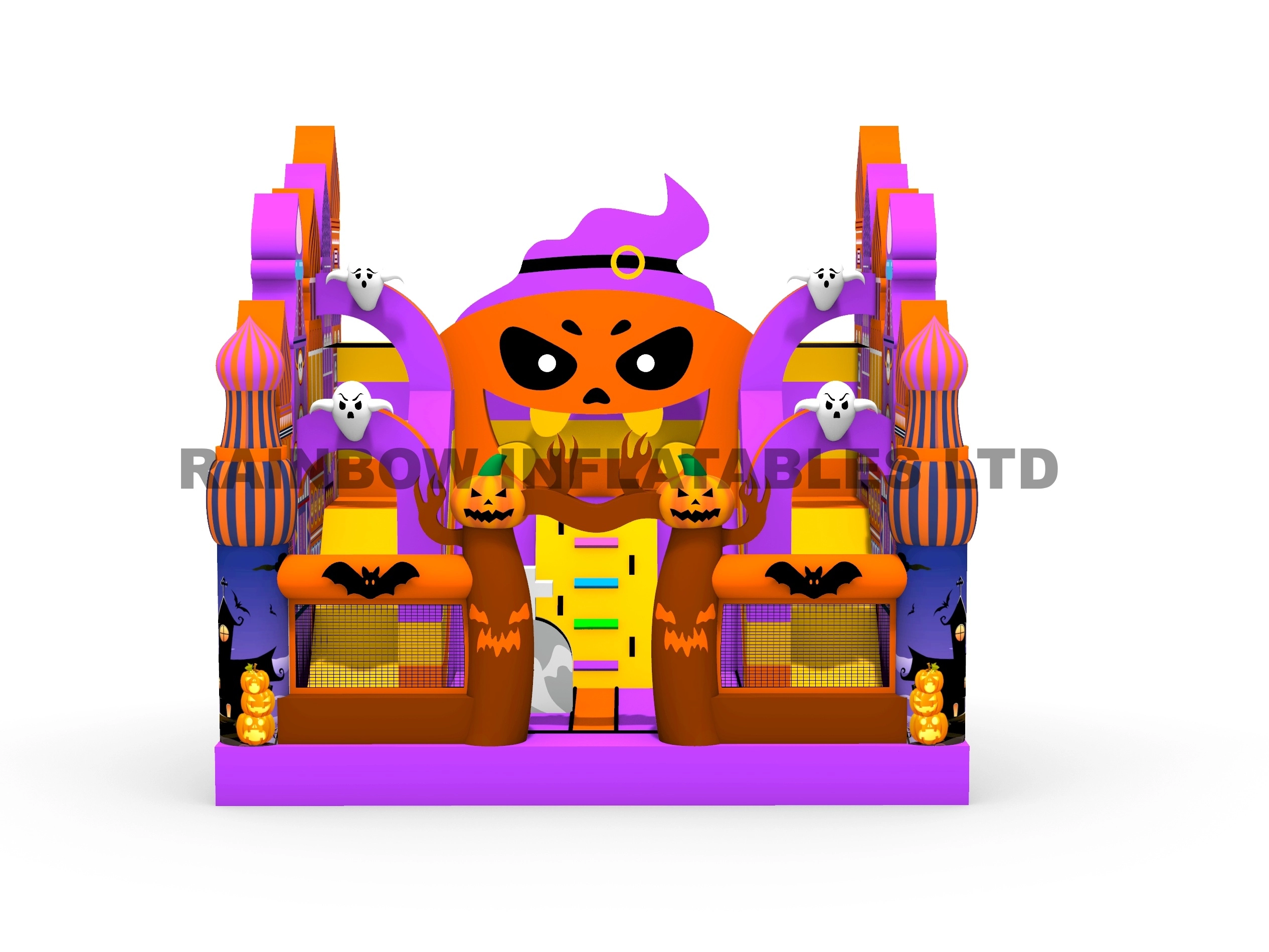 Halloween inflatable combo bounce house for rental