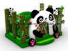 Commercial Panda Theme Inflatable Bounce House with Bamboo Pillars and Arch