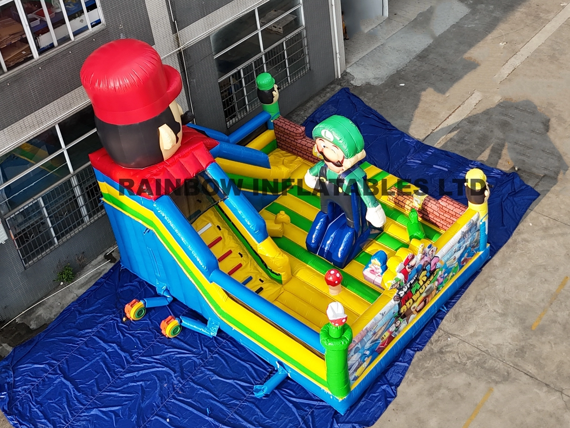 Giant Inflatable Super Mario Bounce House with Slide and 3D Characters