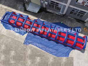 Heavy-Duty Inflatable Water Tunnel Slide with Bumpers - Chinese Supplier Wholesale Red & Blue PVC Aquatic Slide for Amusement Parks