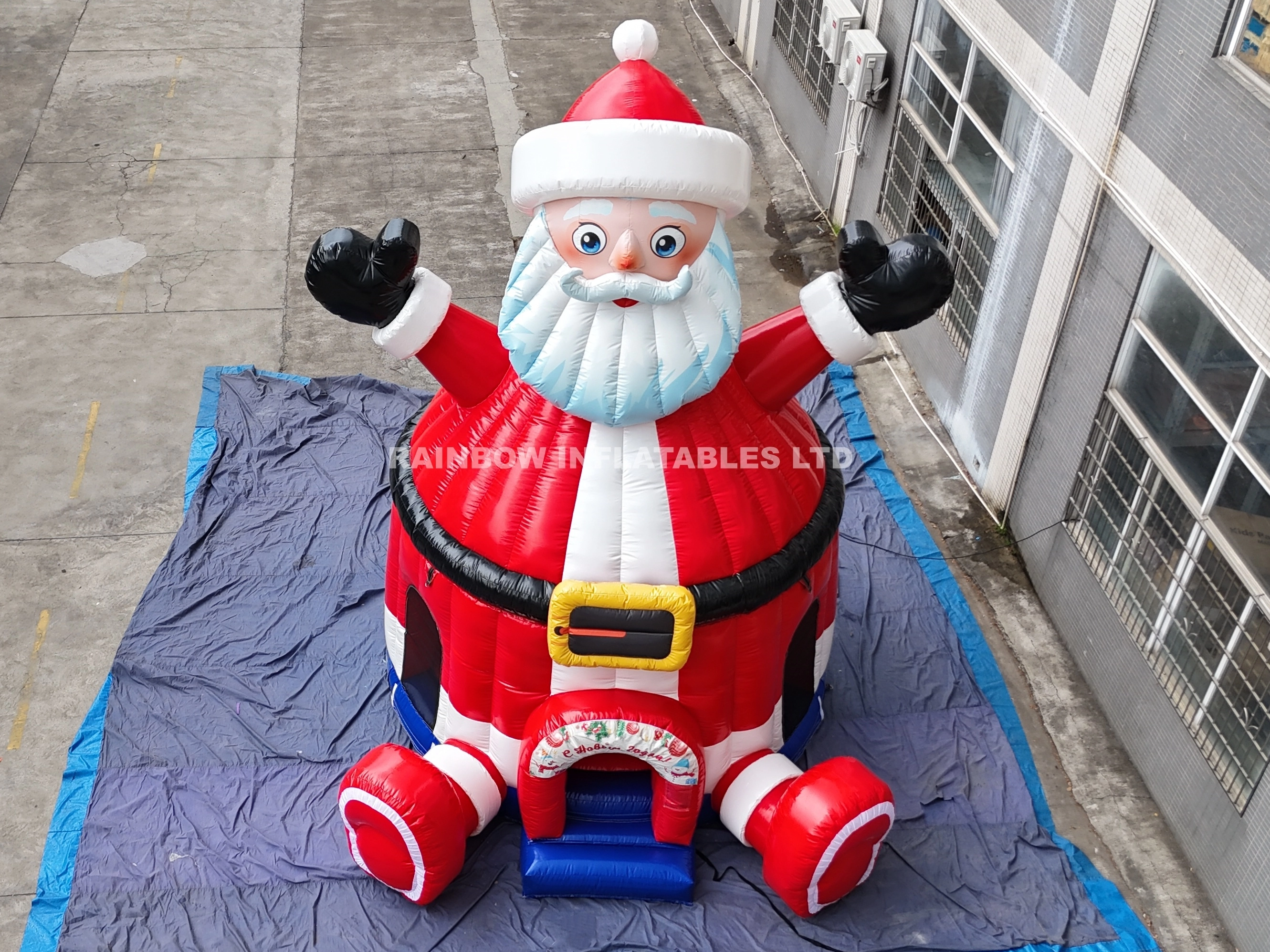 Custom Commercial Grade Inflatable Santa Claus Bouncer with Entrance