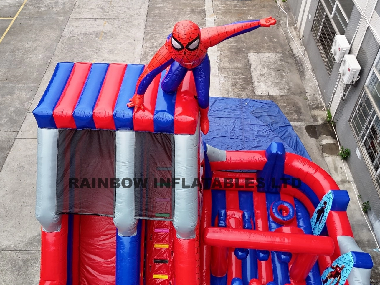 Giant Inflatable Spider-Man Bounce House with Slide and Obstacle Course