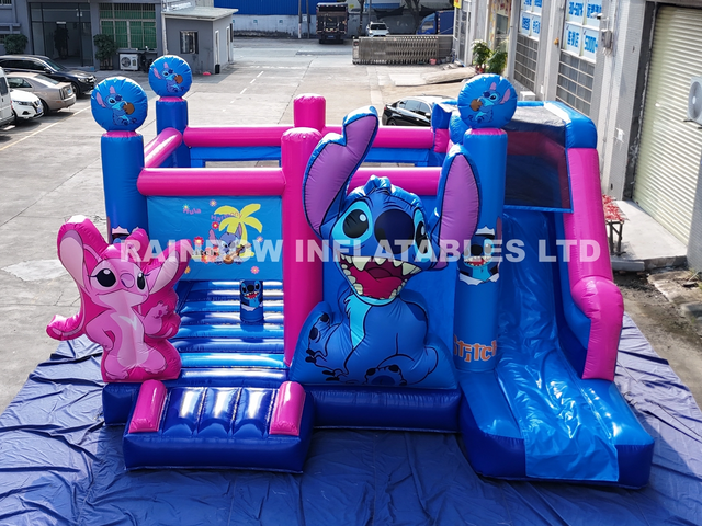 Stitch Inflatable combo with slide,Inflatable bounce house