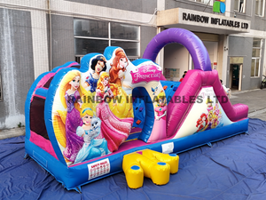 Colorful Disney Princess Inflatable Bouncer and Slide Combo