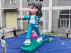 Inflatable girl figure with light